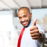 black businessman happy expression